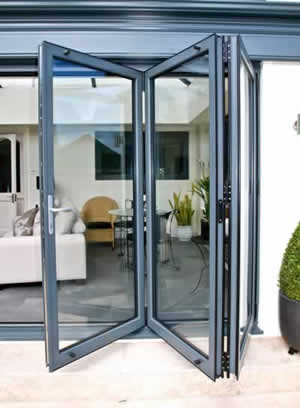 grey aluminium bifold door